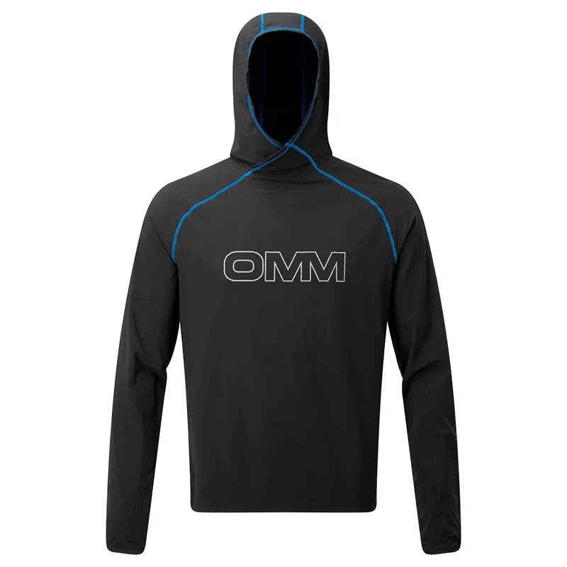 OMM Breeze Hood Men's Softshell Top in Black/Blue-1